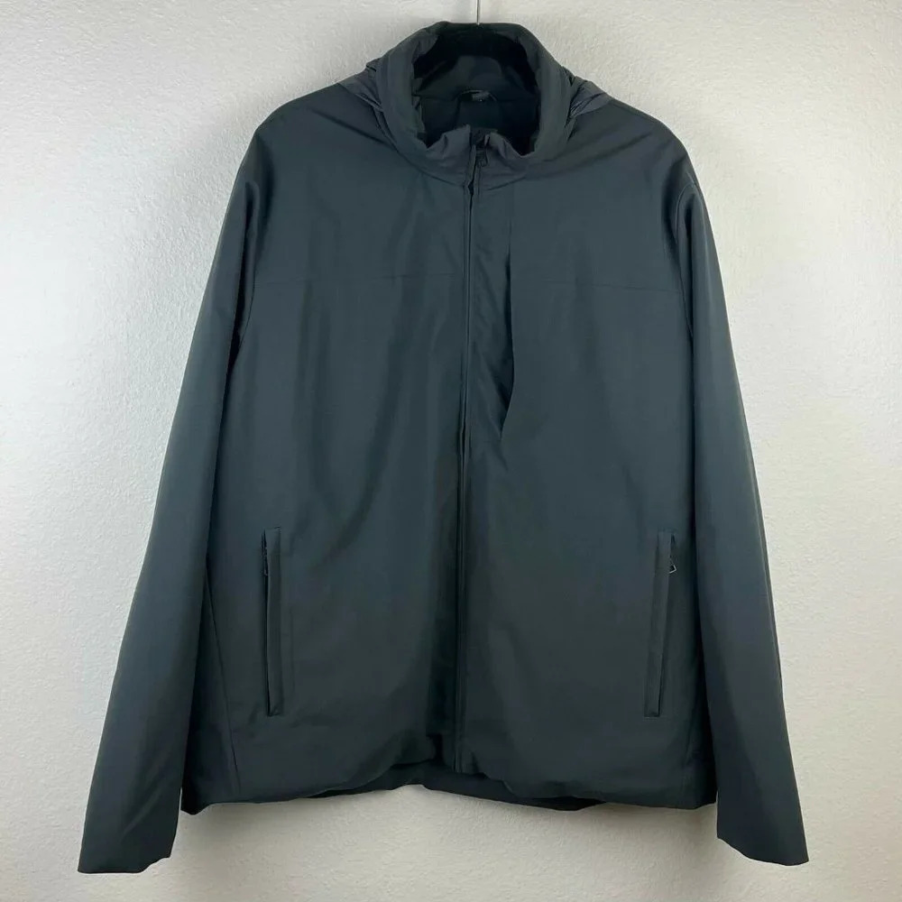 Hawke & Co Jacket Men's Size XXL Full Zip Hidden Hoodie Thermal Lined Gray